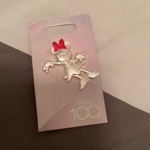 Disney 100 Year Anniversary Silver and Red Minnie Mouse Pin BNWT